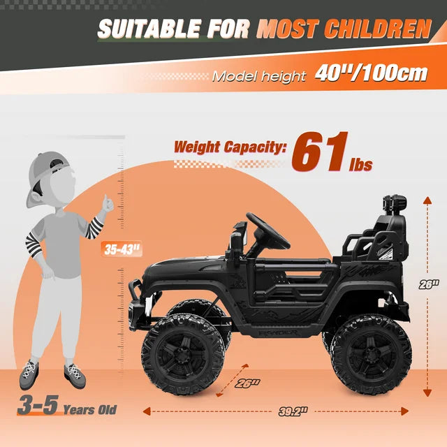 CloverCat Ride on Top Jeep for Children Electric powered Electric Vehi