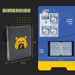 a small wallet with a cartoon character on it with text: 'DIMEnSION Single Pocket Size Fully Open - --- --- 22.4" 10.6"'