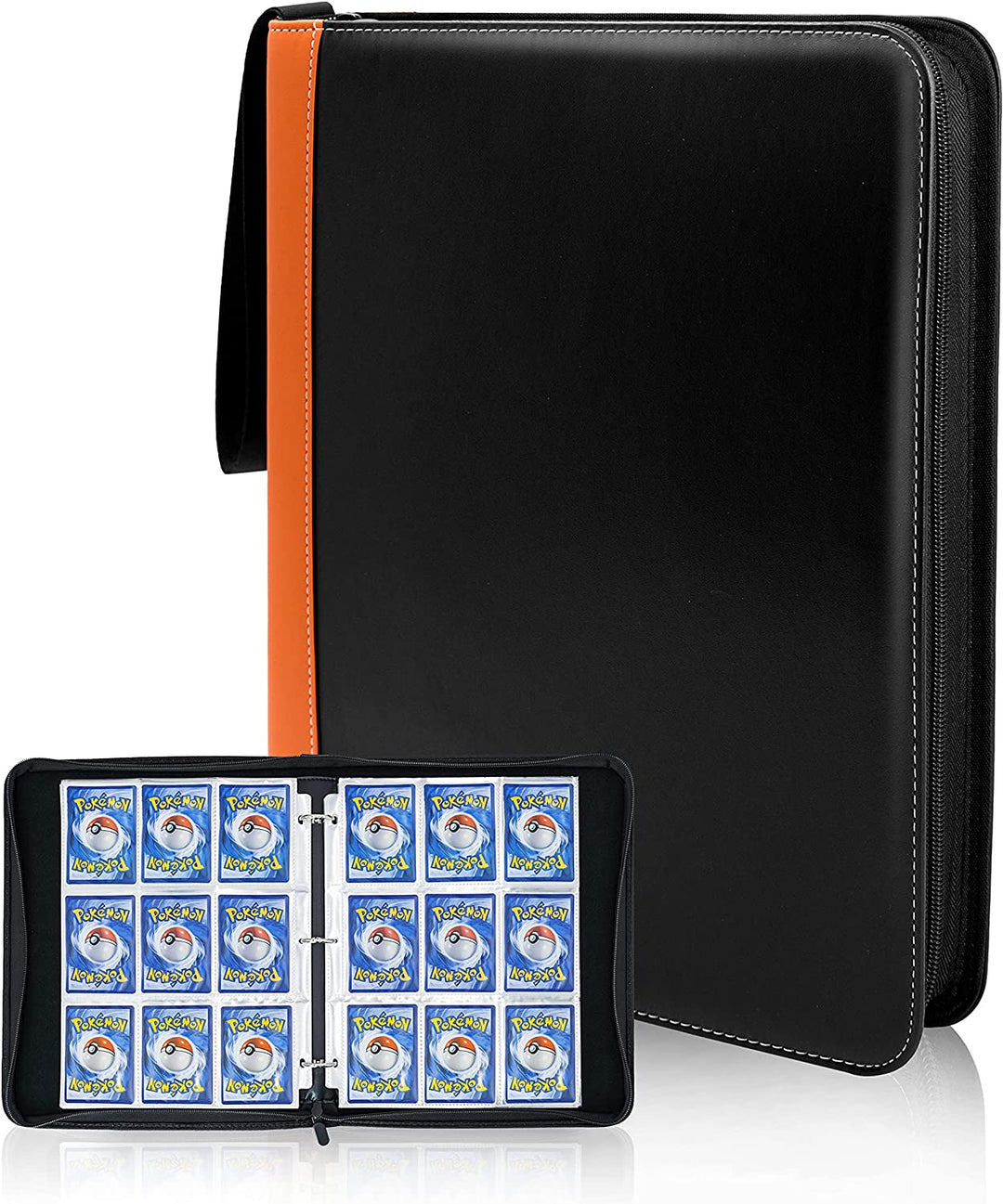 zipper binder for cards Amazon.com: TCGUARD 12 Pockets Trading Card Zipper Binder for 720 Cards|  Secure Side Loading Pockets | Trading Card Album Folder