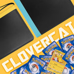 a group of cards and a wallet with text: 'Pikachu Meal Time coin you get For draw a card. Gnaw 20 --- CLOVERCAT'